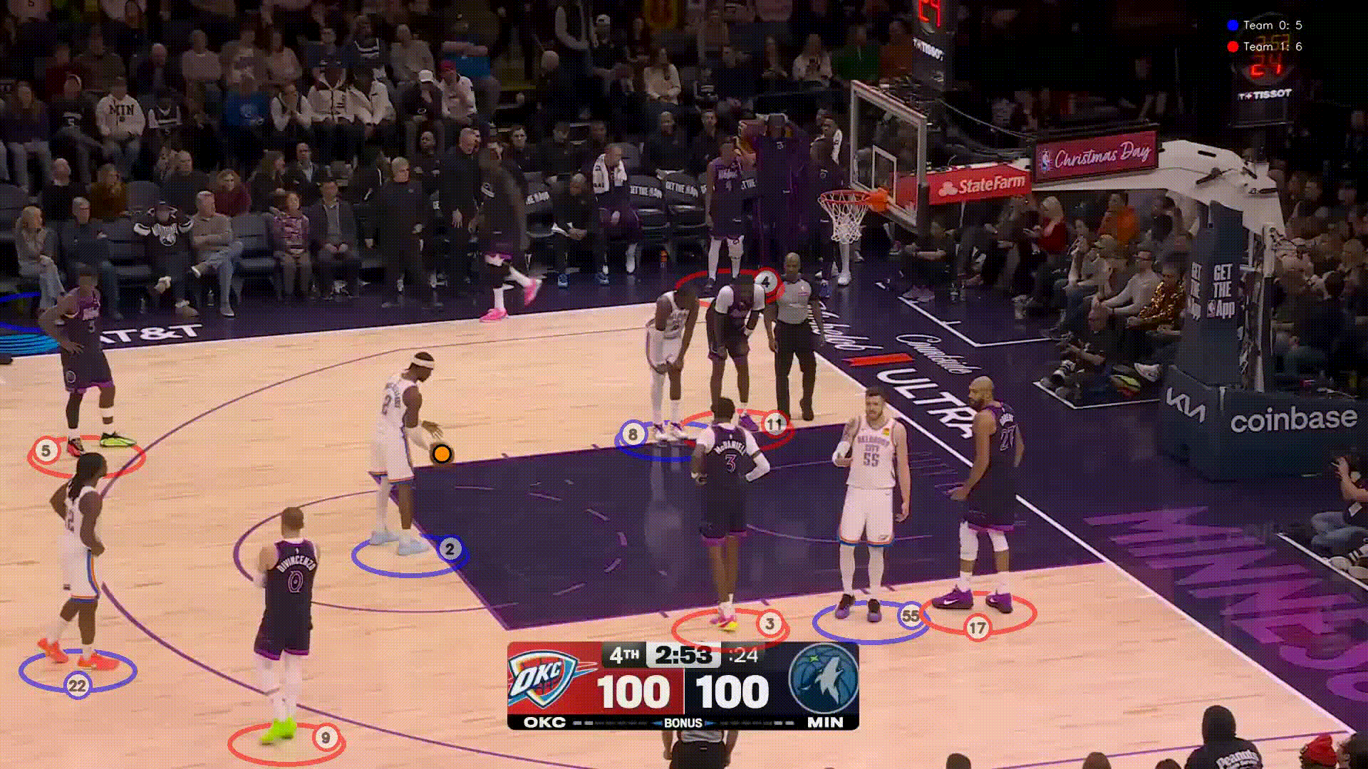 Annotated Gameplay Example 1 - Team Detection and Jersey Numbers